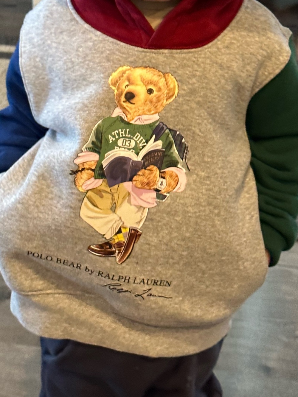 Ralph Lauren Kids Multi-Color Hoodie with Polo Bear Graphic